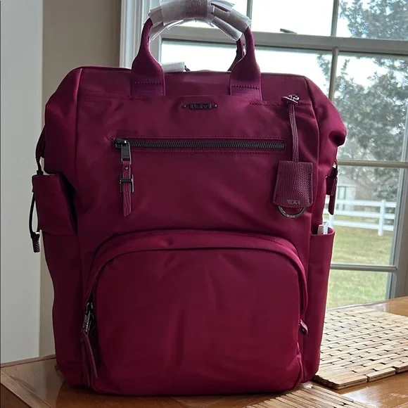 NWT Irma framed Tumi Backpack - dark sherry color - Picture 1 of 5